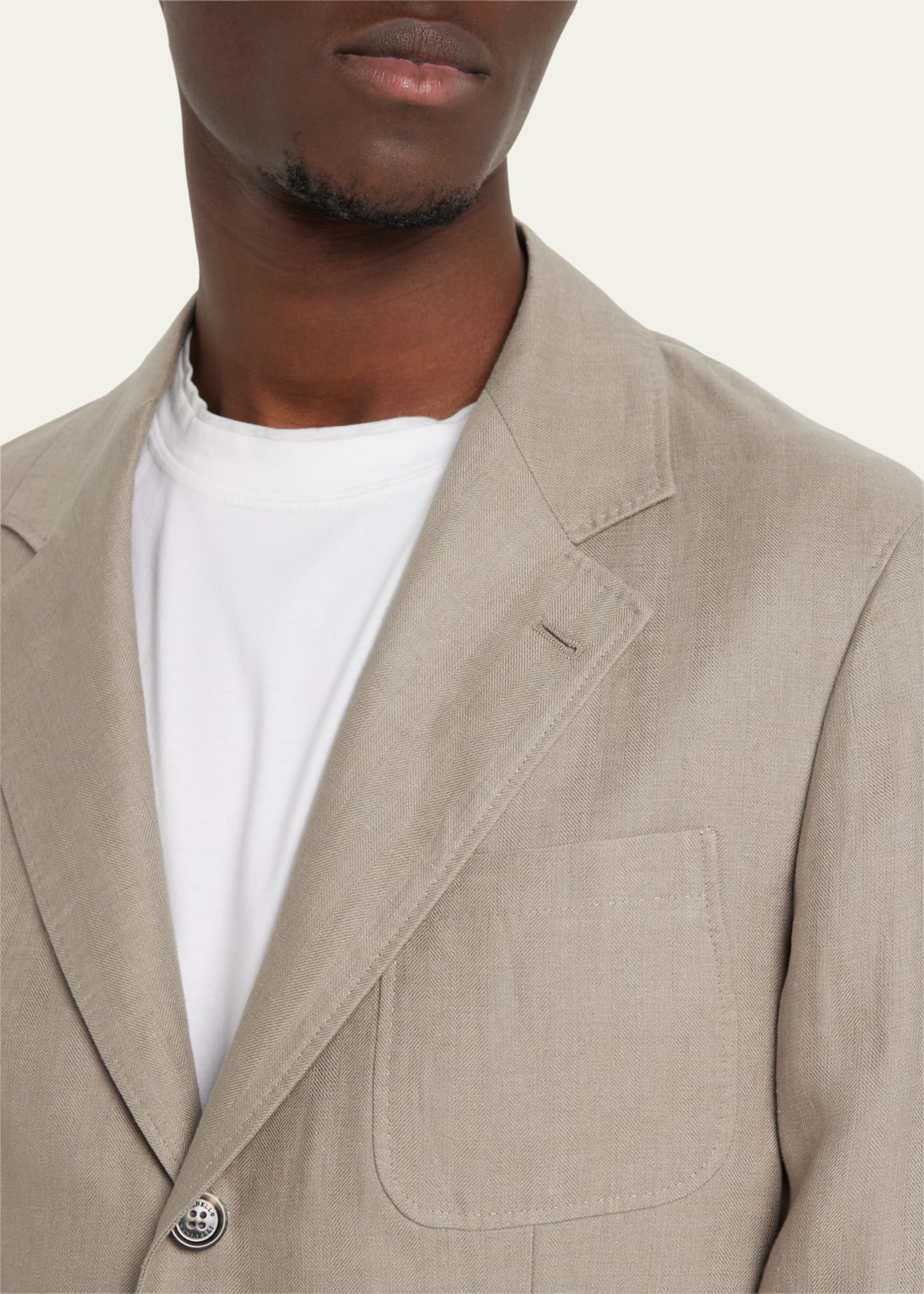 Men's Chevron Linen Sport Coat - 5