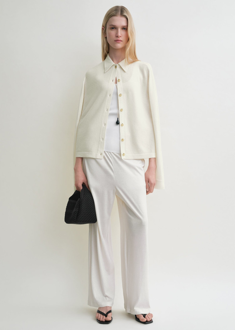Totême Raglan-sleeve cashmere cardigan white outlook