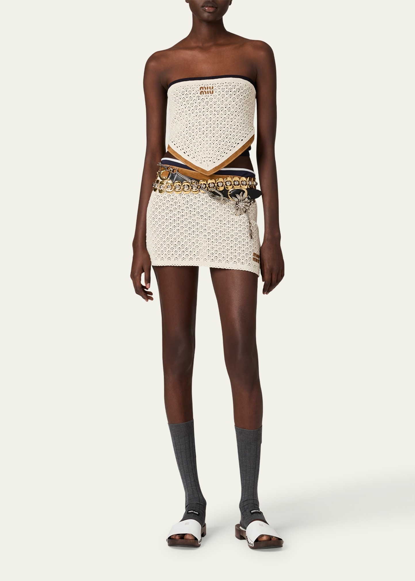 Cotton Crochet Pelle Mini Skirt - 2