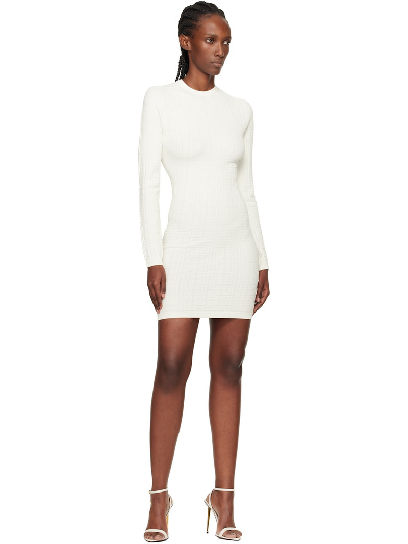 Balmain Off-White Monogram Minidress outlook