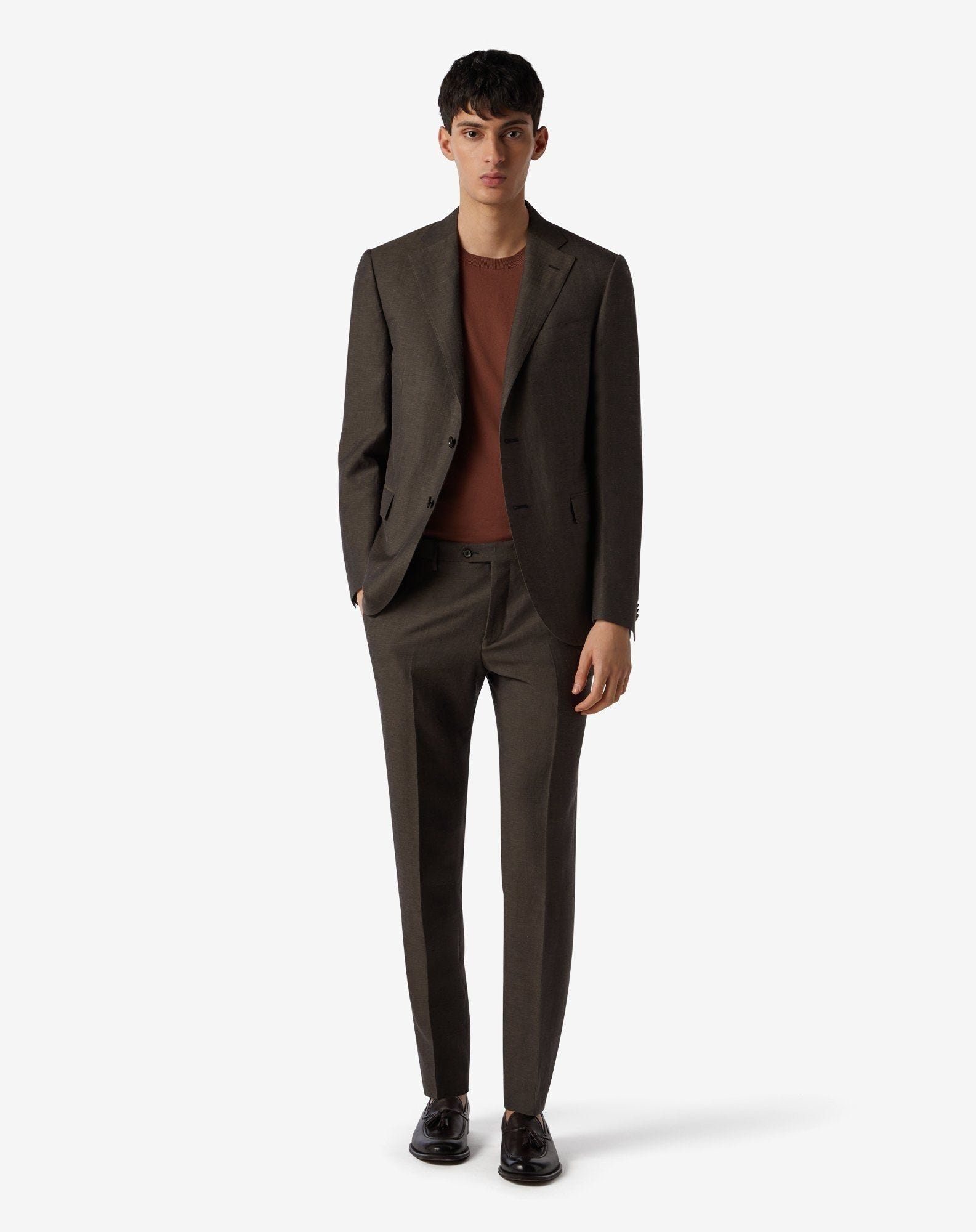 Brown wool and linen suit - 2