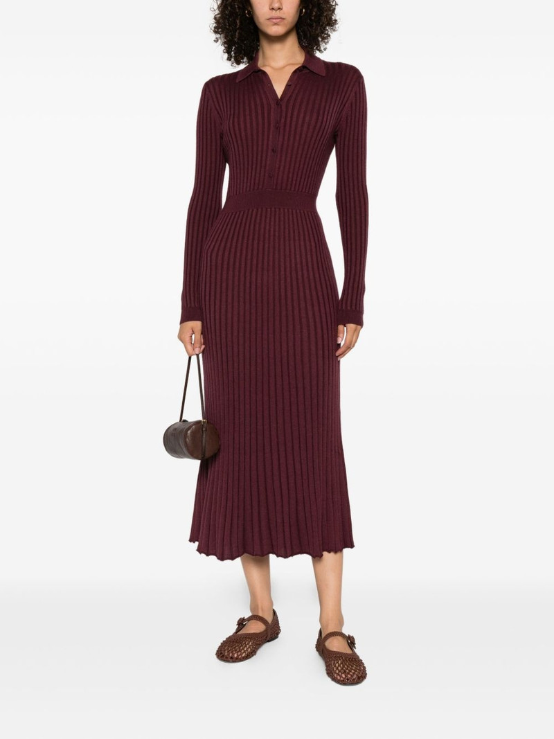 GABRIELA HEARST ribbed collared midi dress outlook