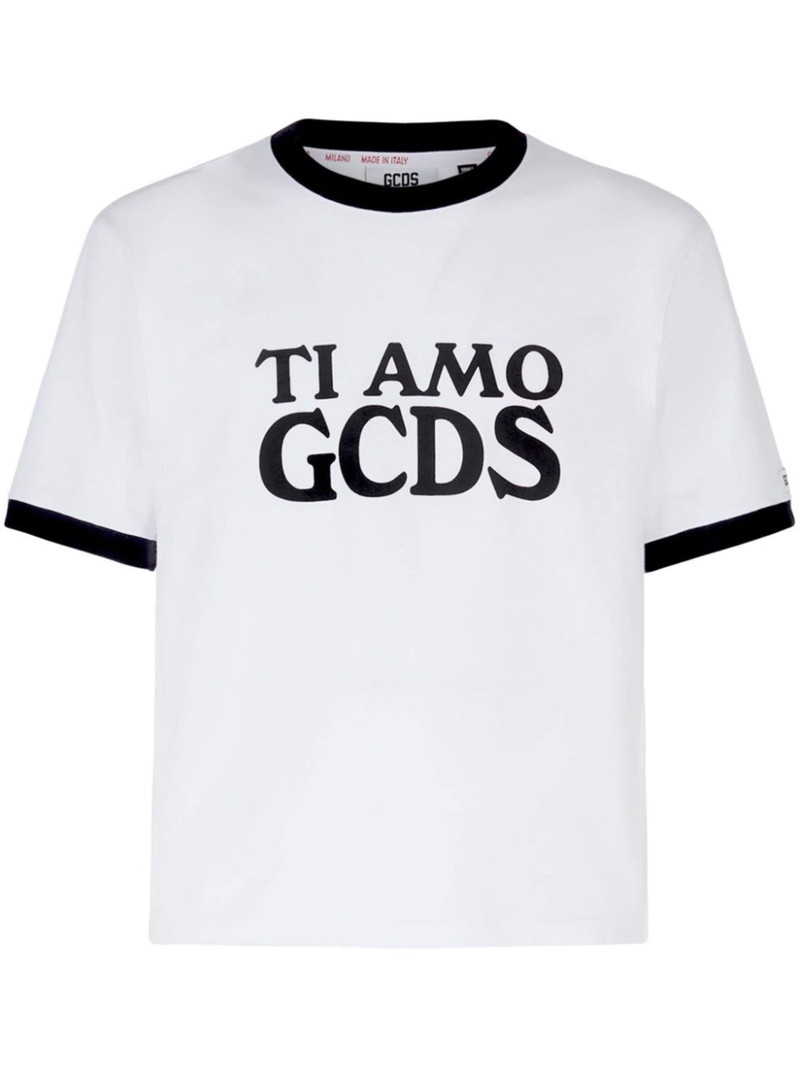 slogan-print cotton T-shirt - 1