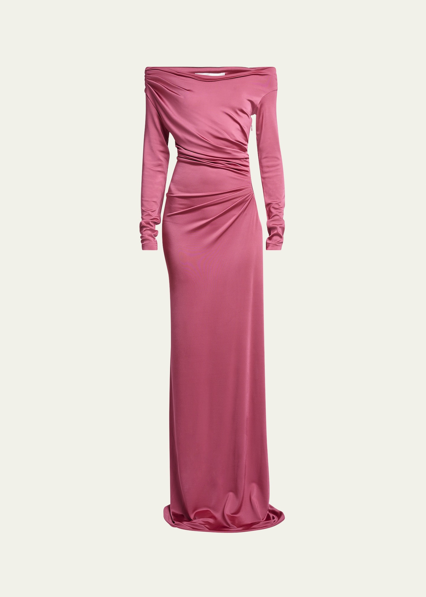 Off-Shoulder Draped Gown - 1