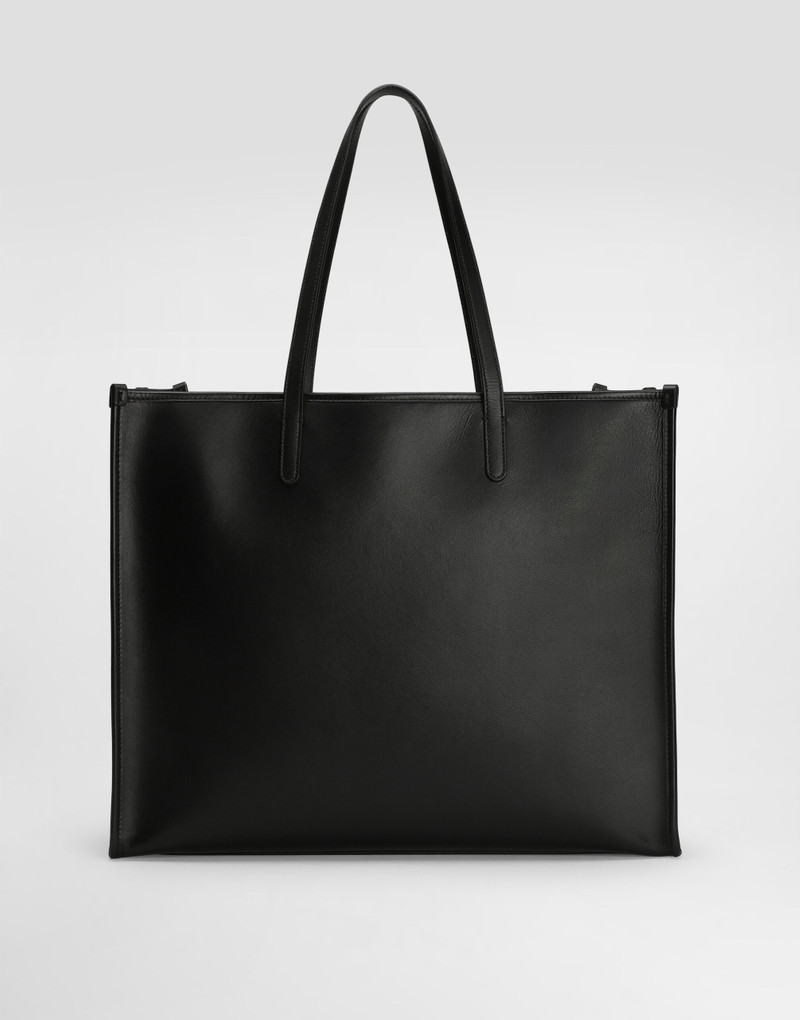 Calfskin shopper with raised logo 4