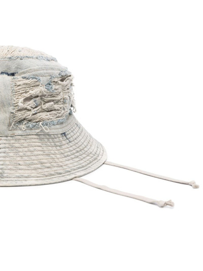 Rick Owens DRKSHDW distressed denim bucket hat outlook