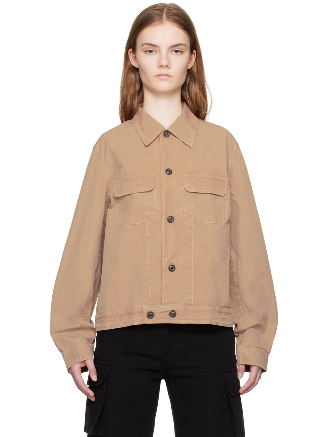 Brown Piece-Dyed Jacket - 1