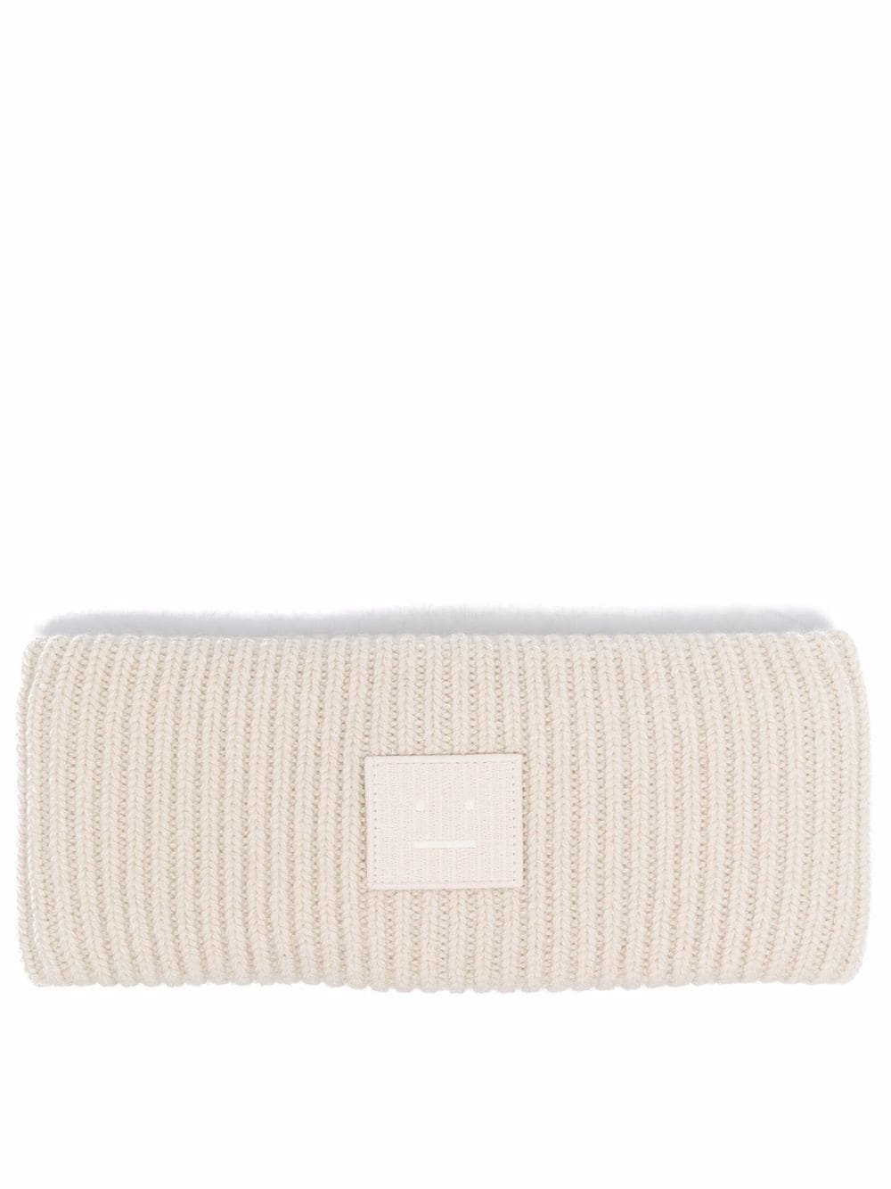 face-patch ribbed knit headband - 1