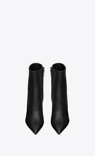 SAINT LAURENT opyum booties in leather with black heel outlook