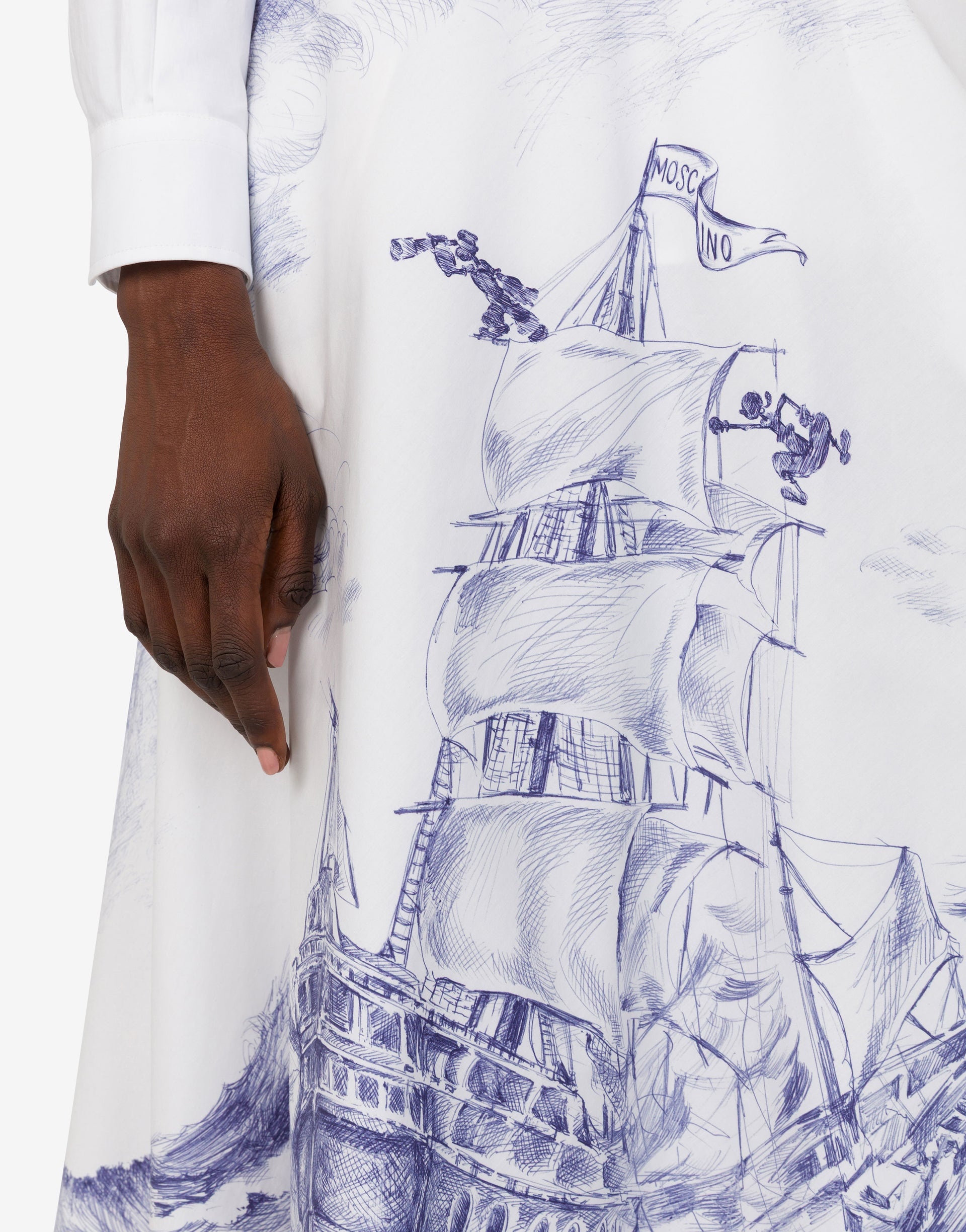Moschino LONG POPLIN SKIRT OLIVIA | REVERSIBLE