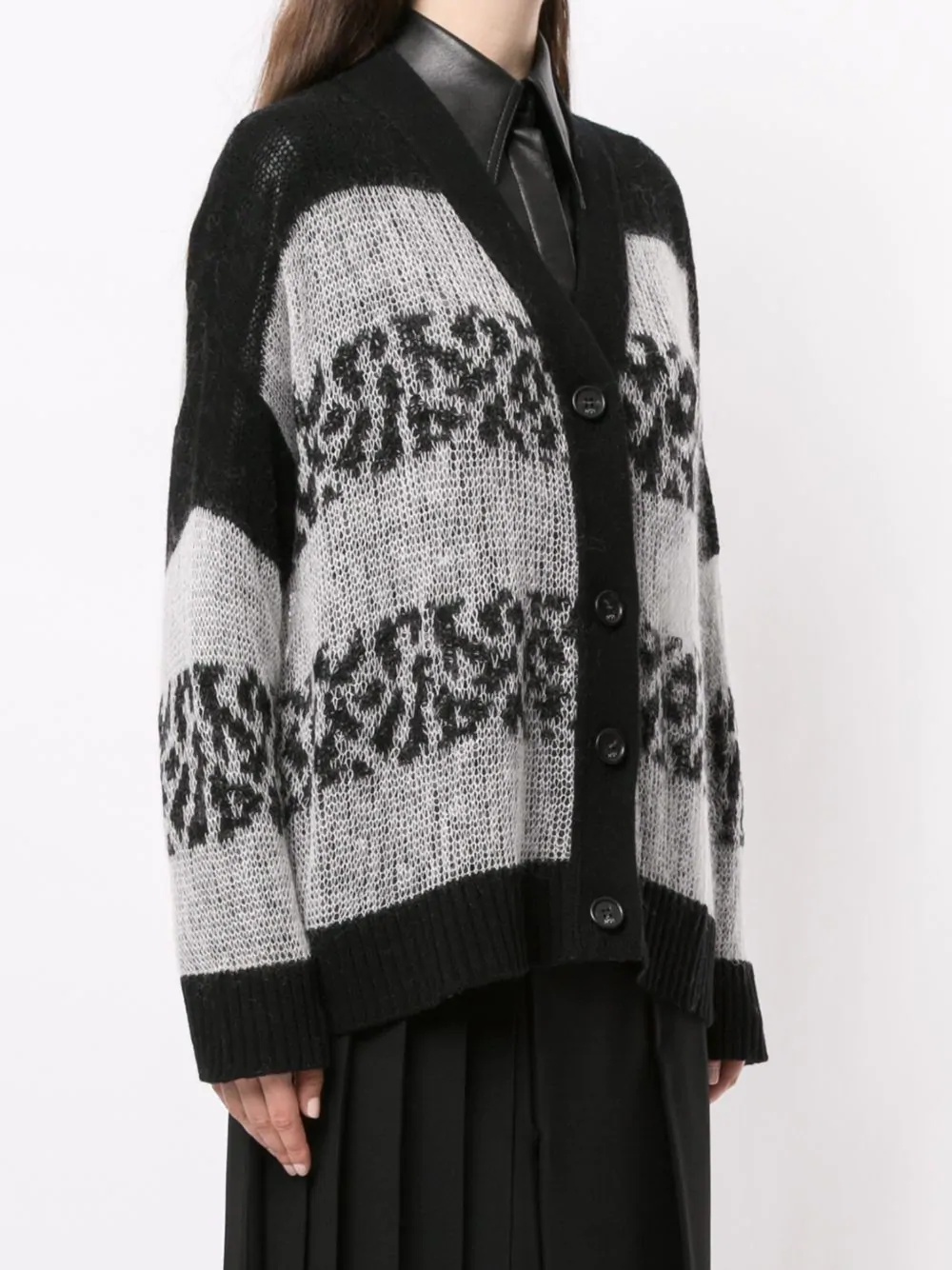 animalier stripe cardigan - 3