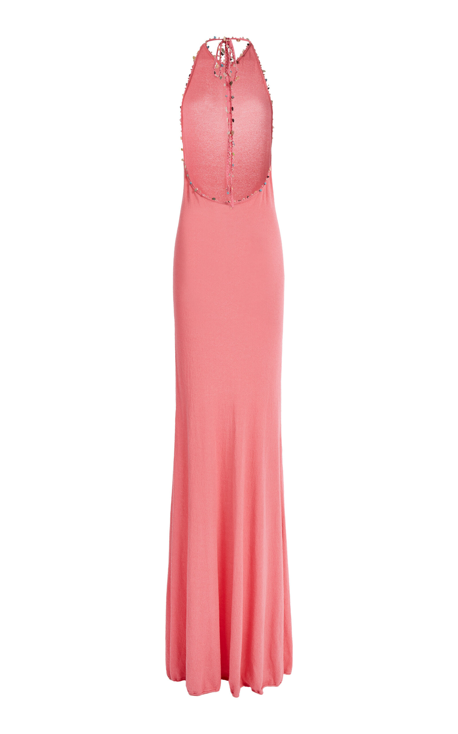 Embellished Knit Halter Mini Dress pink - 5
