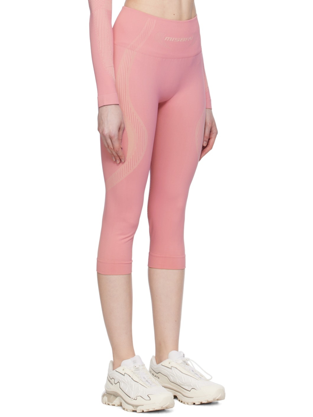 Pink Jacquard Leggings - 2