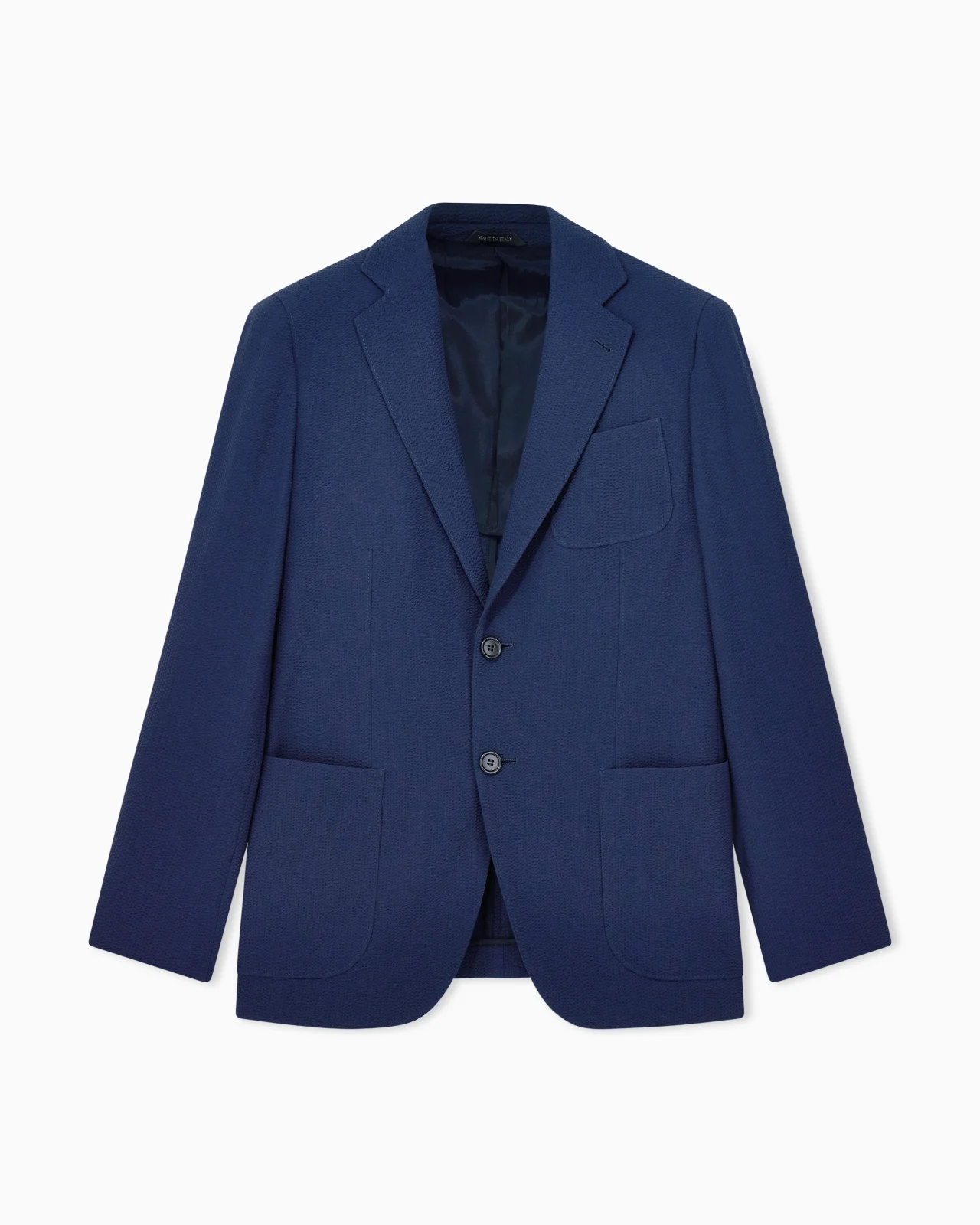 UPTON LINE SINGLE-BREASTED JACKET IN SEERSUCKER VIRGIN WOOL - 1