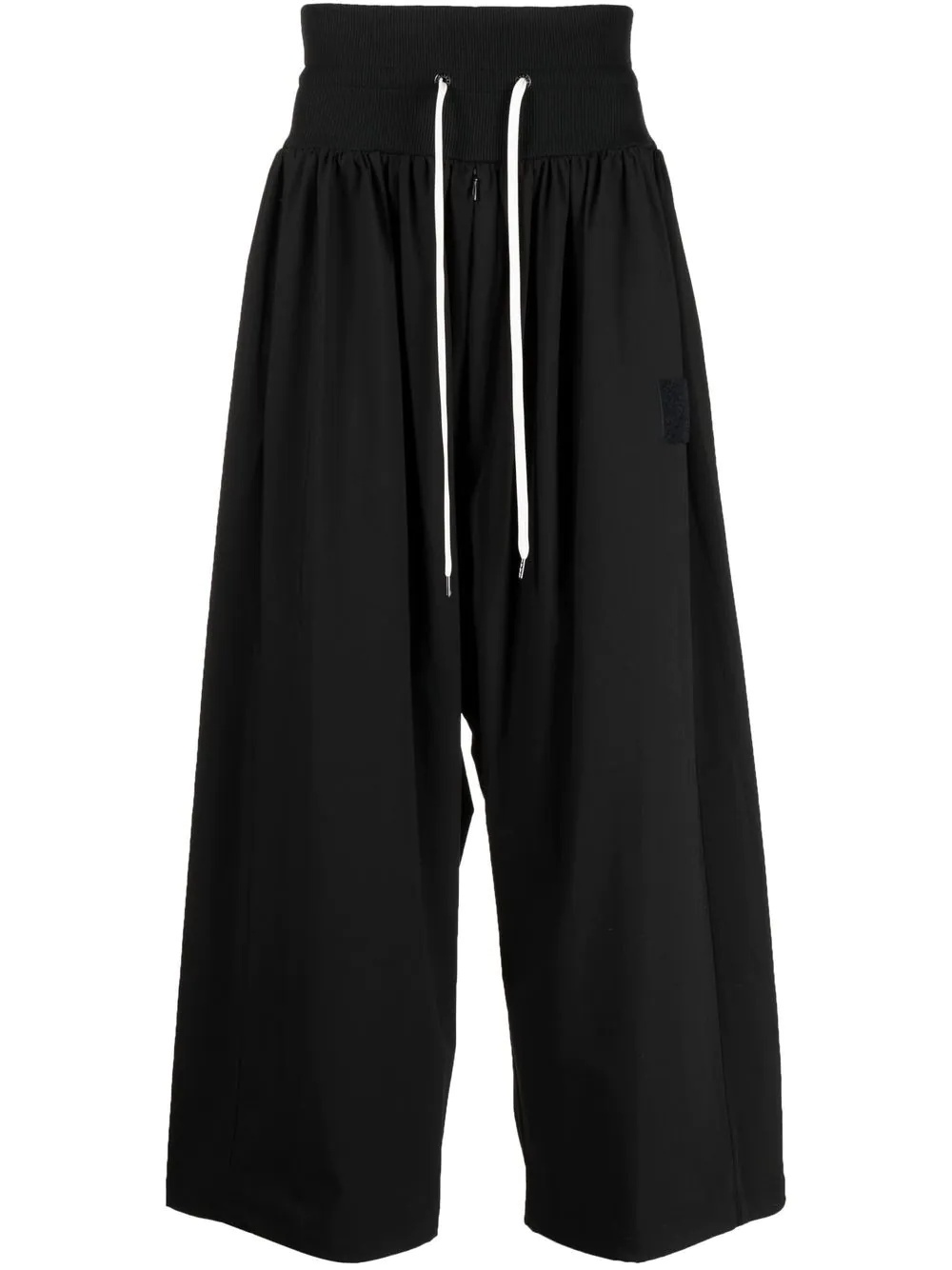 wide-leg elasticated-waistband trousers - 1