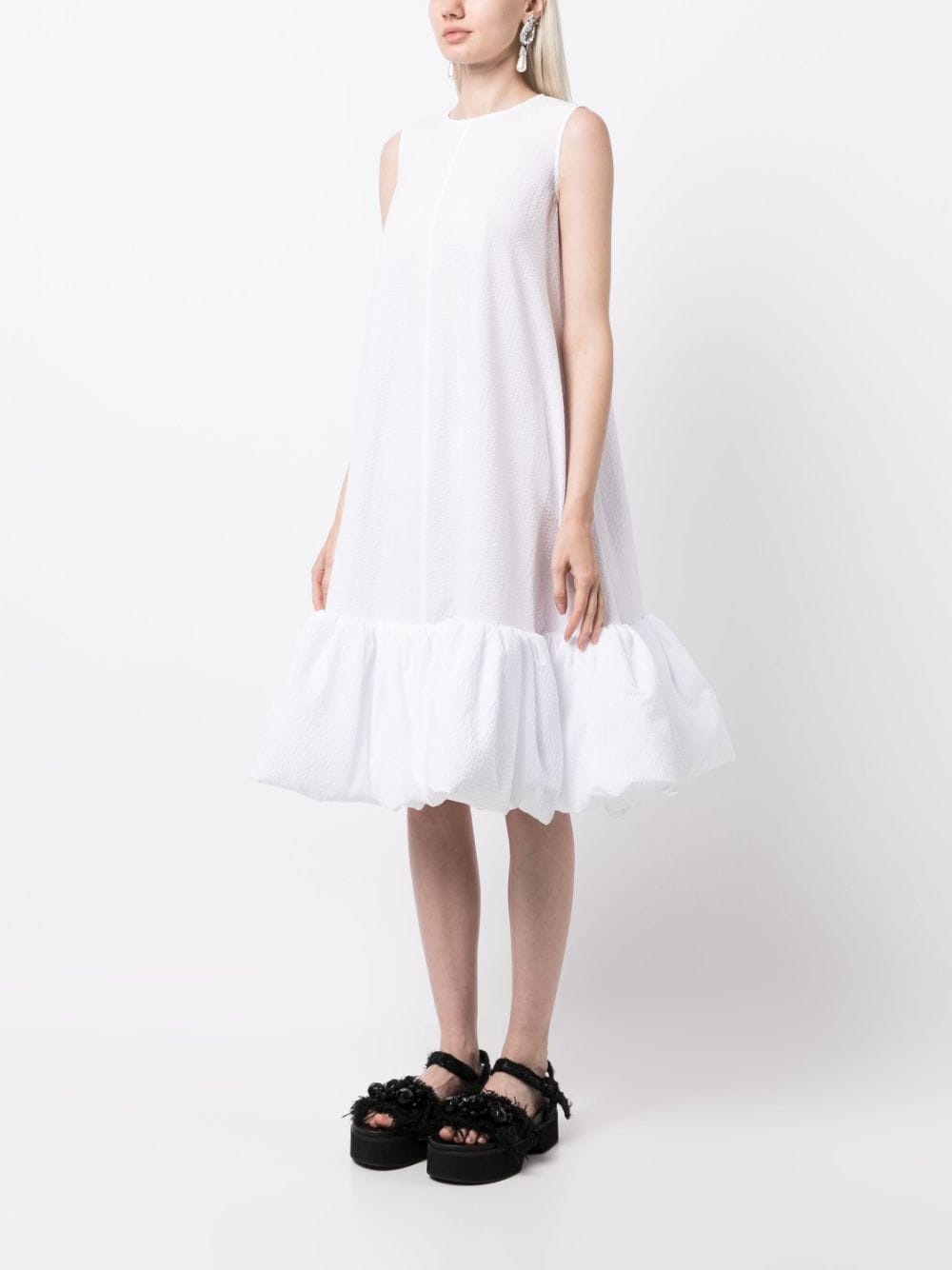 puffball hem sleeveless cotton dress - 3