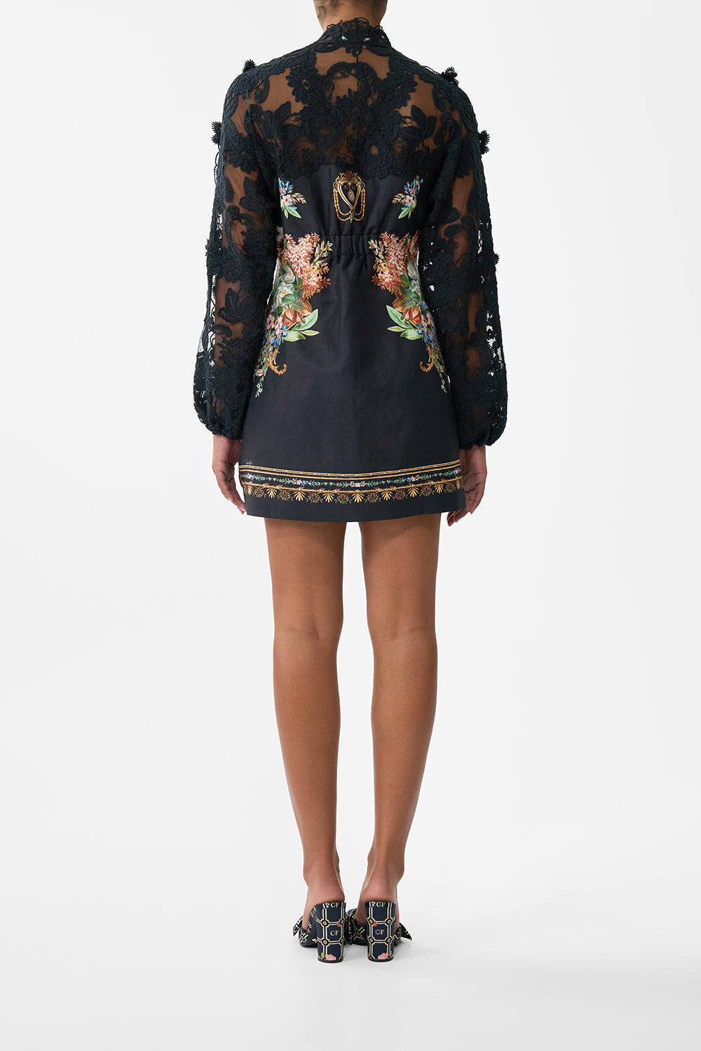 LACE SLEEVE MINI DRESS - 3