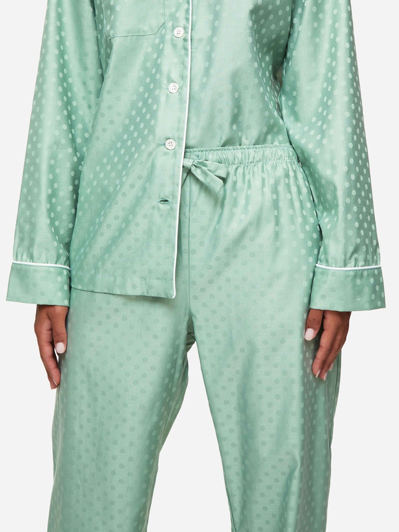 Women's Pyjamas Kate Cotton Jacquard Green - 7