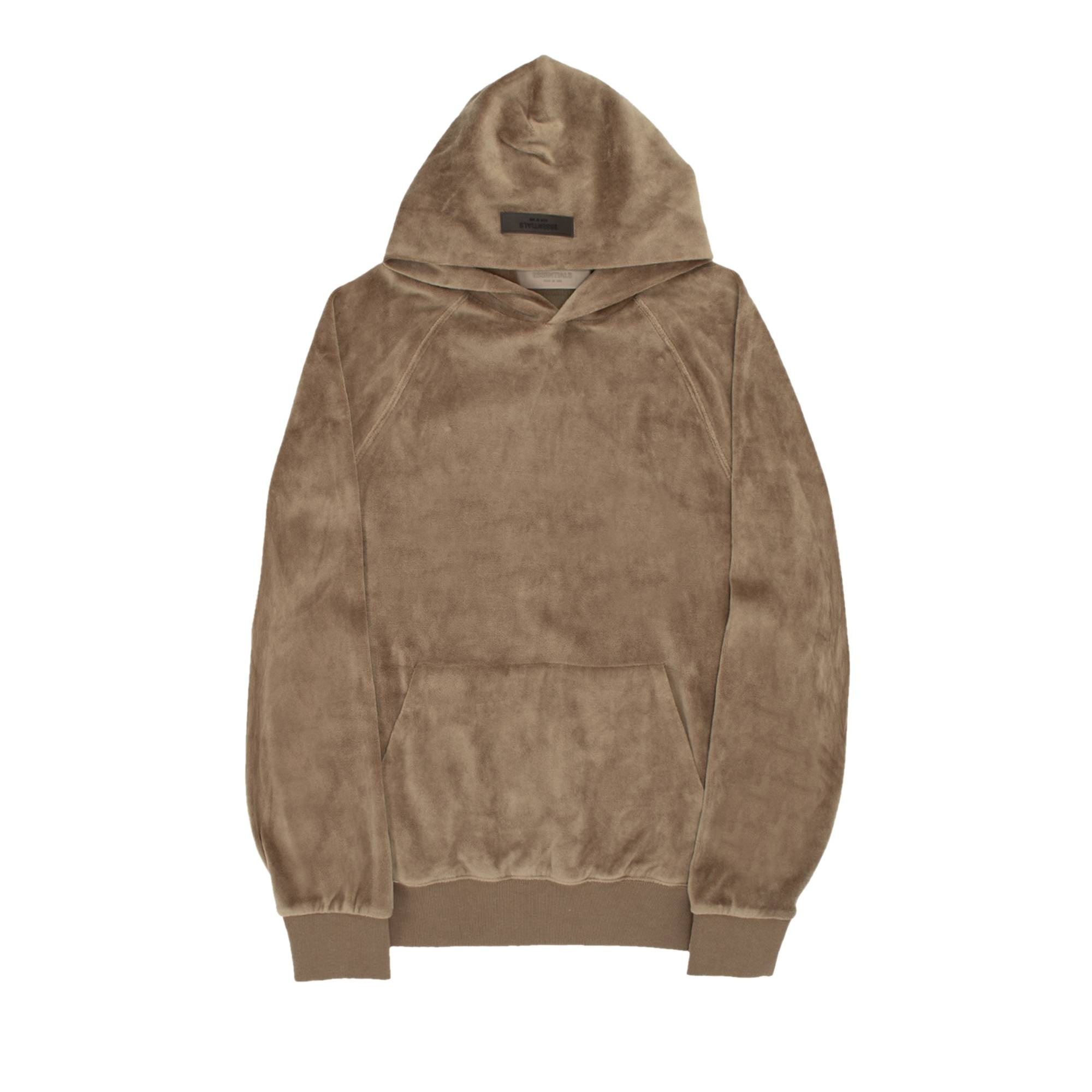 Fear of God Essentials Velour Hoodie 'Wood' - 1