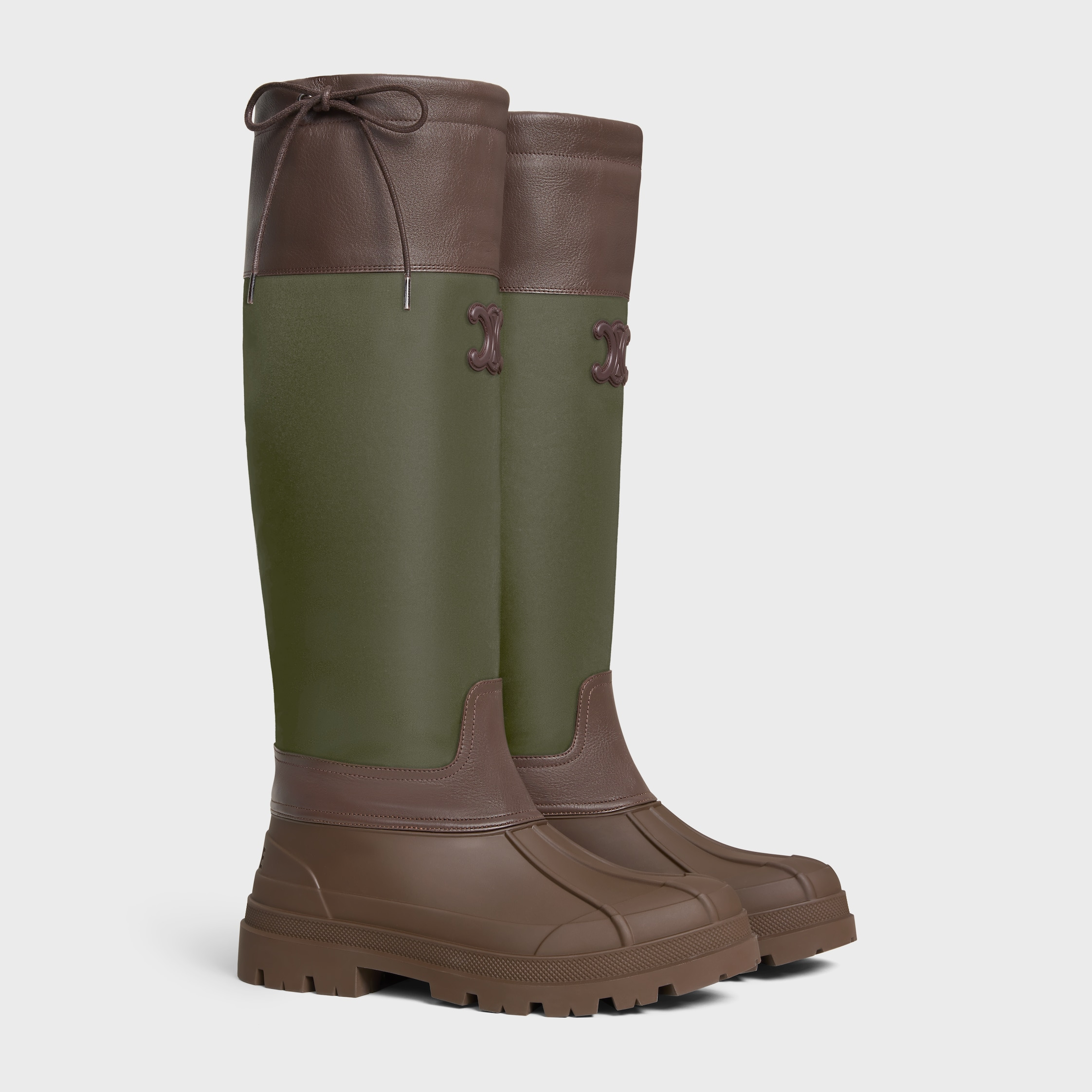 celine riley HIGH BOOT IN Nylon and Calfskin - 2