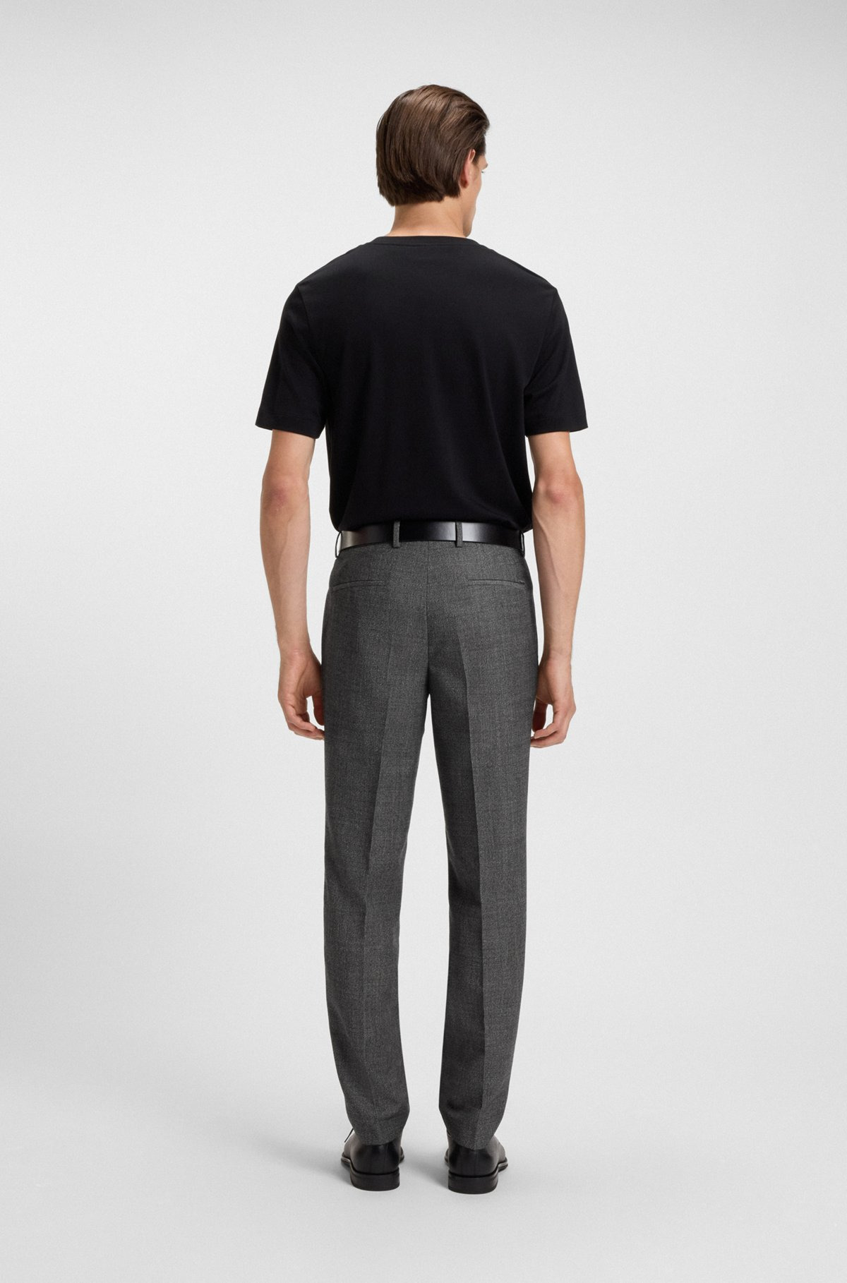 FORMAL TROUSERS IN MICRO-PATTERNED VIRGIN WOOL - 4