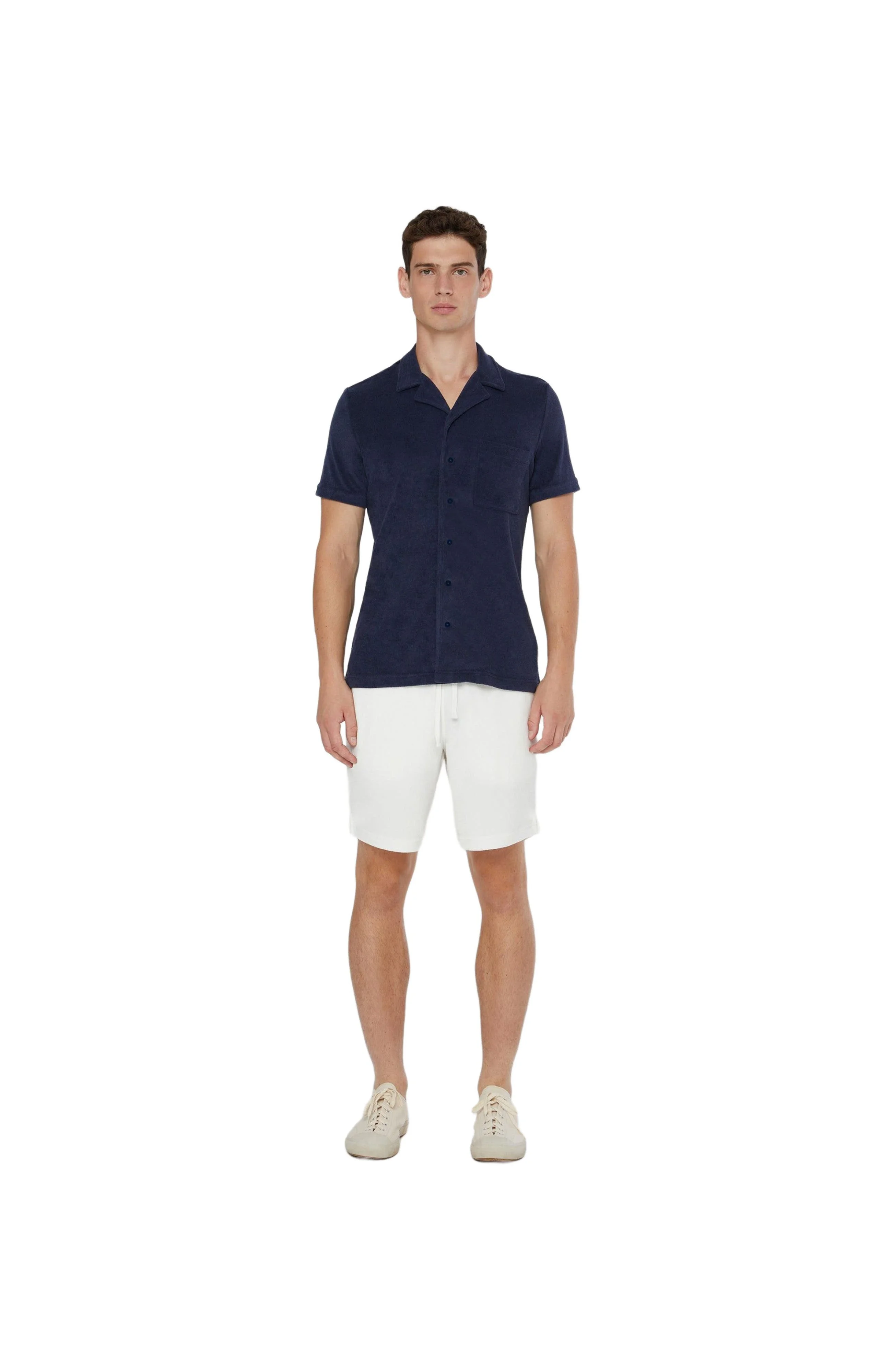 Onia Towel Terry Camp Shirt in Deep Navy at Nordstrom - 1