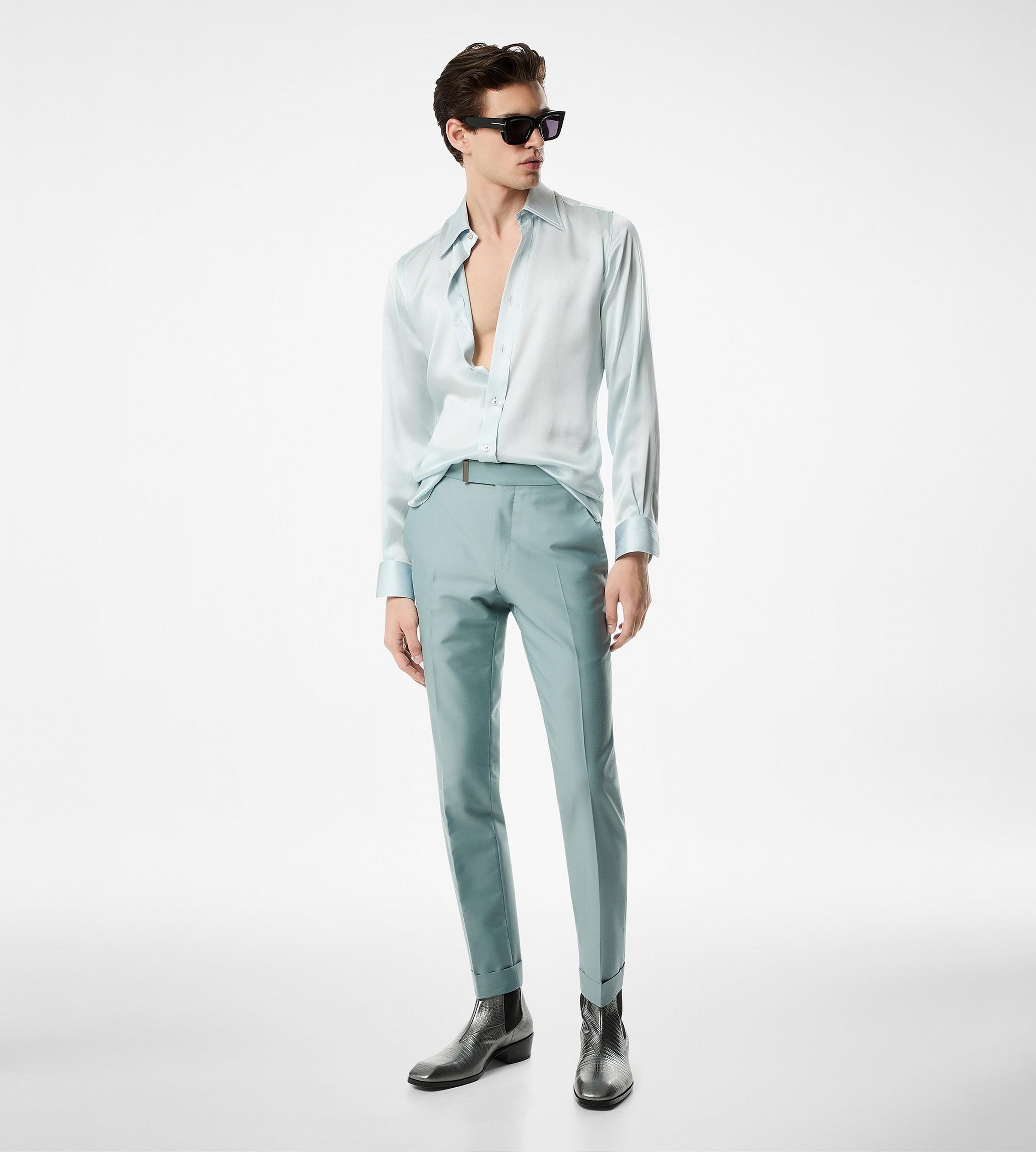 SILK CHARMEUSE SLIM FIT SHIRT - 2