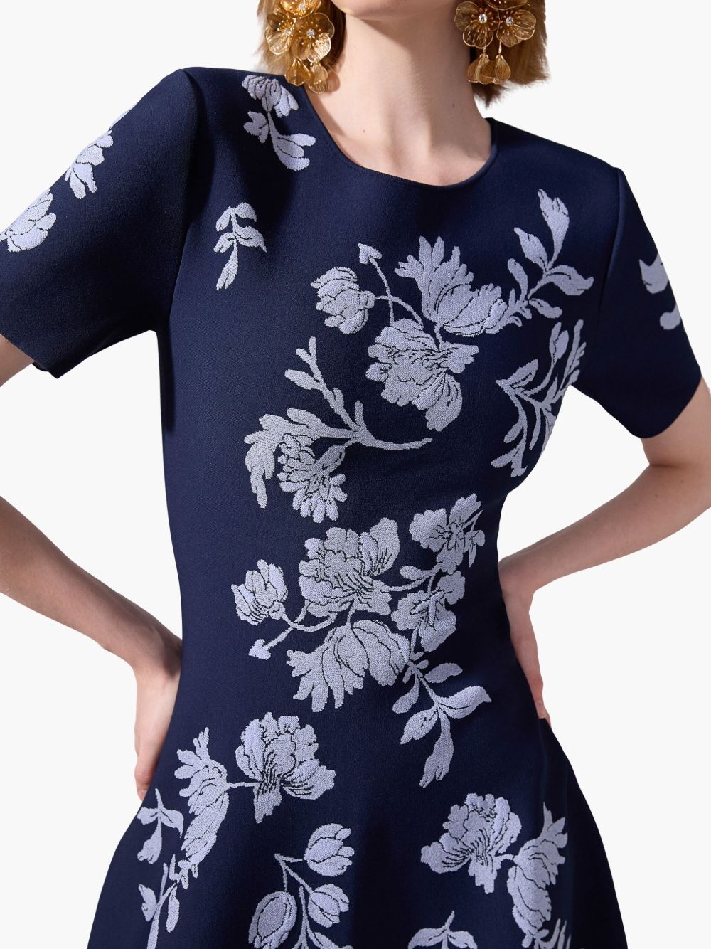 floral jacquard dress - 4
