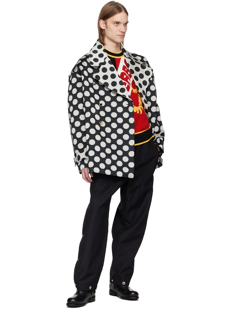 CHARLES JEFFREY LOVERBOY Black & Off-White Oversized Peacoat outlook