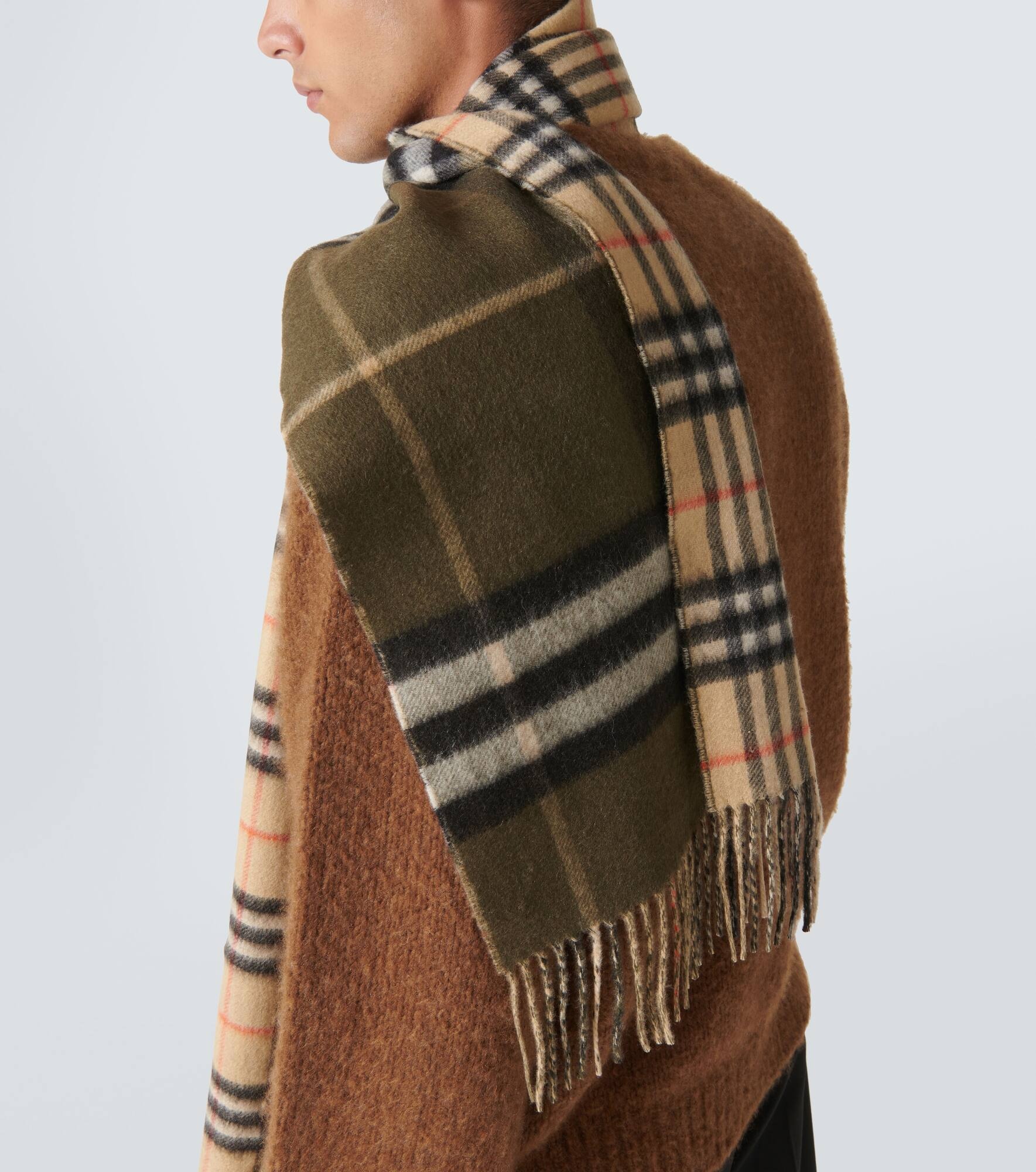 Burberry Check fringes cashmere scarf - 3