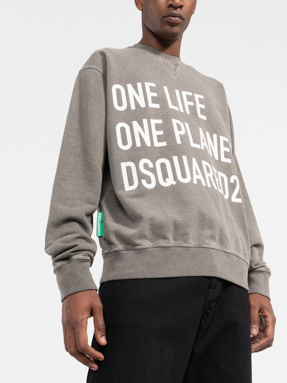 slogan-print crew-neck sweatshirt - 3