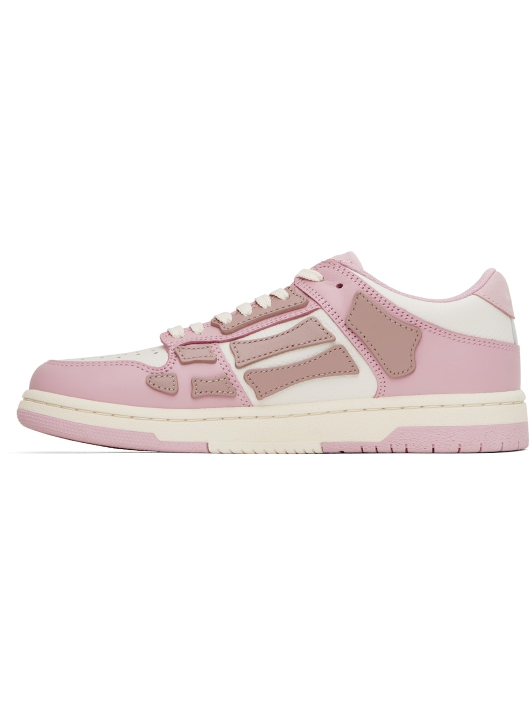 White & Pink Skel-Top Low Sneakers - 3