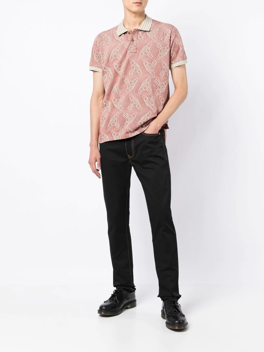 all-over Orb print polo - 2