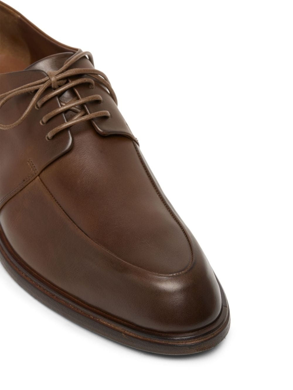 almond-toe leather derby shoes - 4