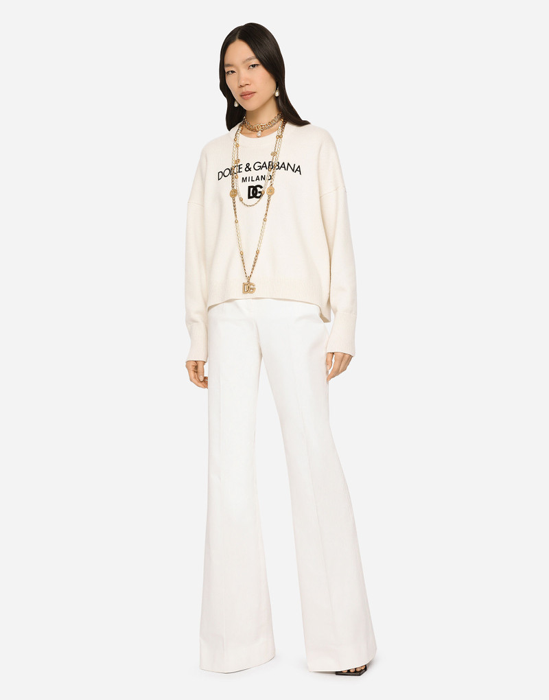 Cashmere sweater with flocked DG logo 4