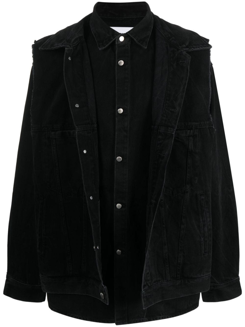 layered denim jacket - 1