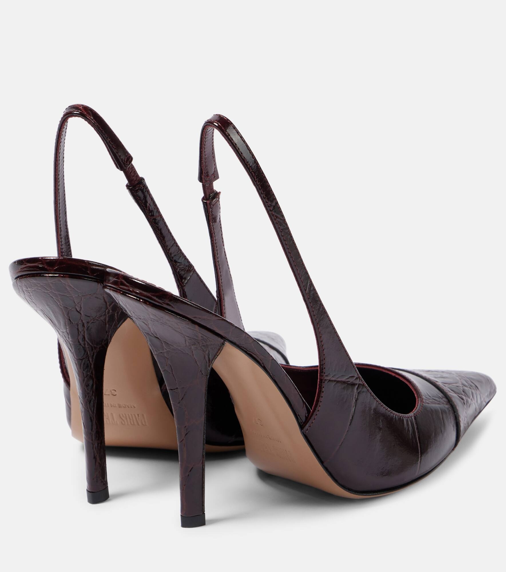 Miranda 105 croc-effect leather slingback pumps - 2