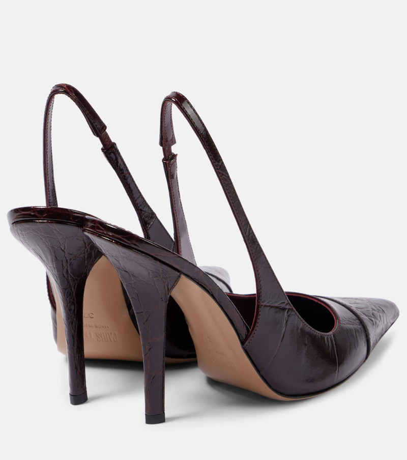 PARIS TEXAS Miranda 105 croc-effect leather slingback pumps outlook