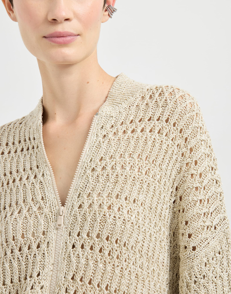 Linen dazzling braids cardigan 4