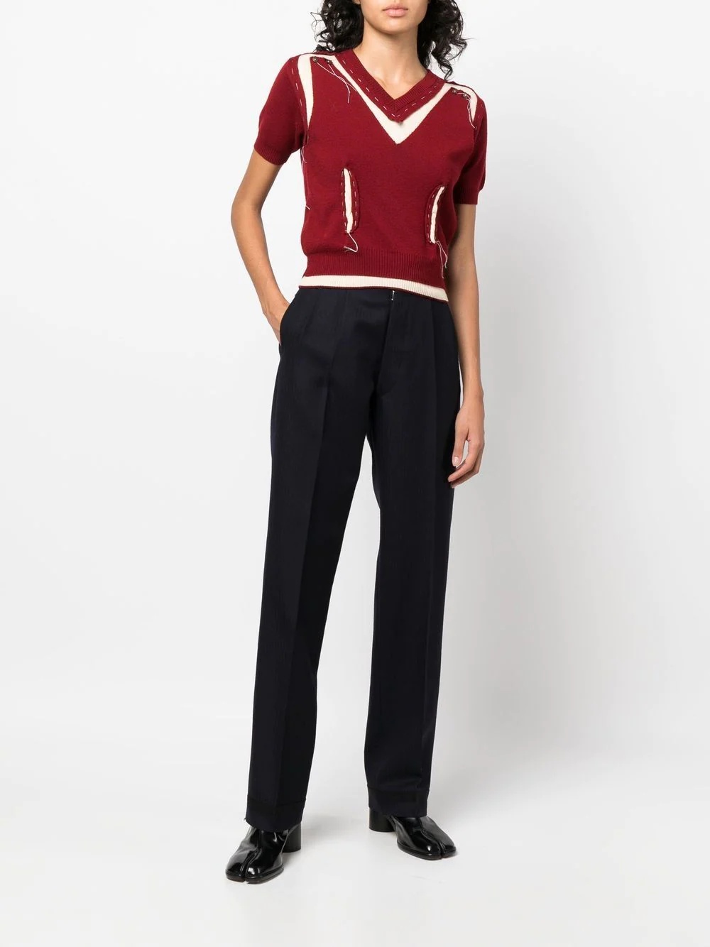 high-waisted wool trousers - 2