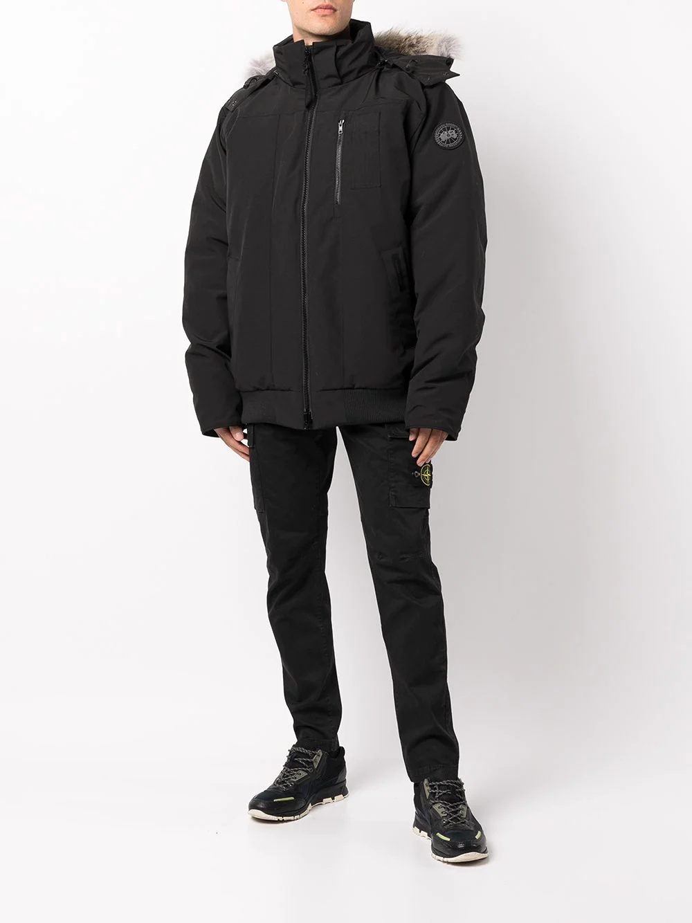 Black Label hooded parka jacket - 2