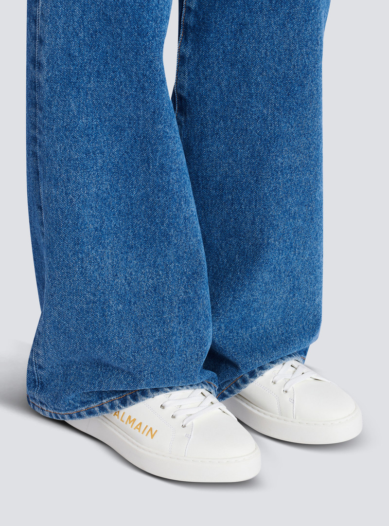 Balmain B-Court printed calfskin trainers outlook