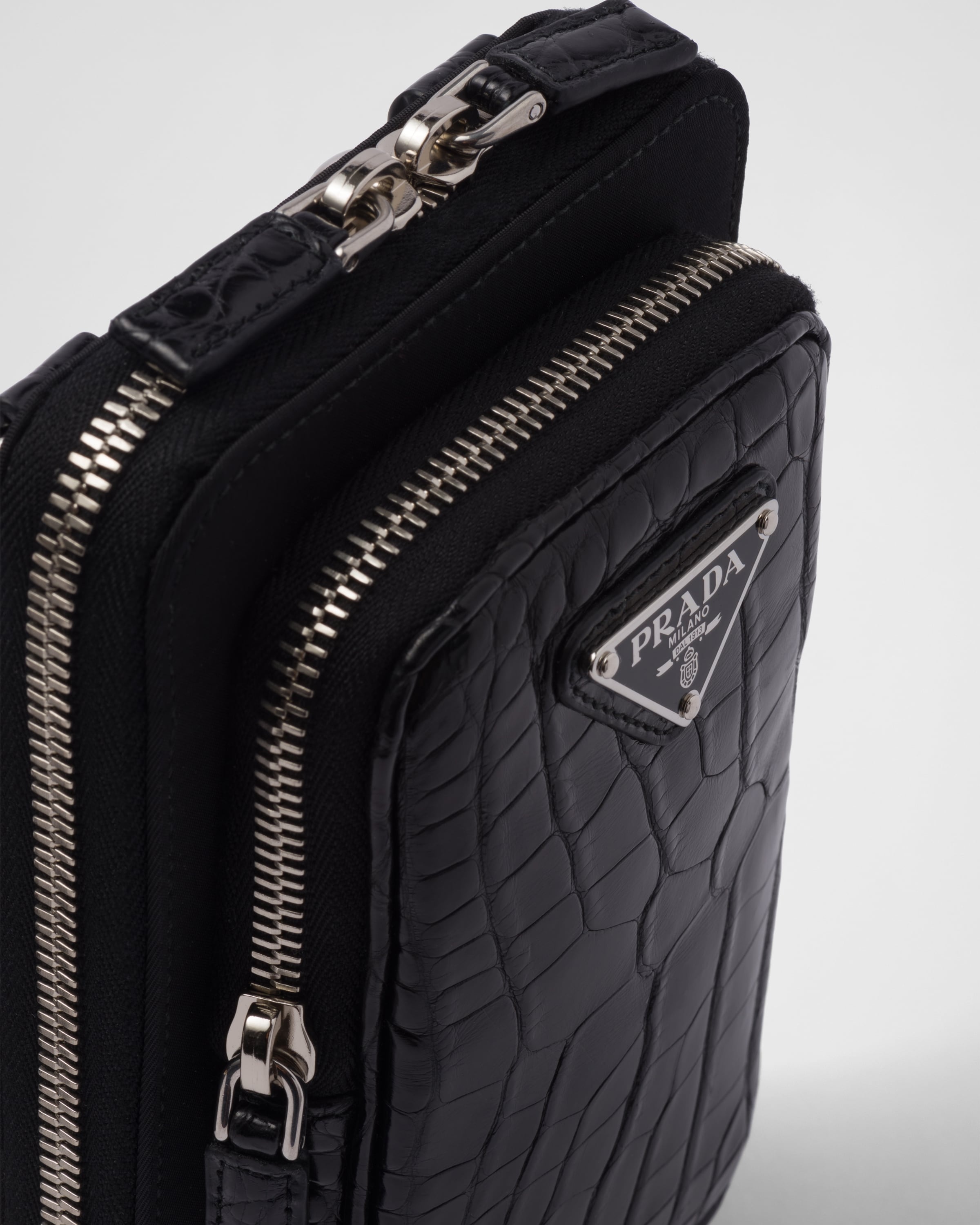 Re-Nylon and crocodile leather smartphone case - 6