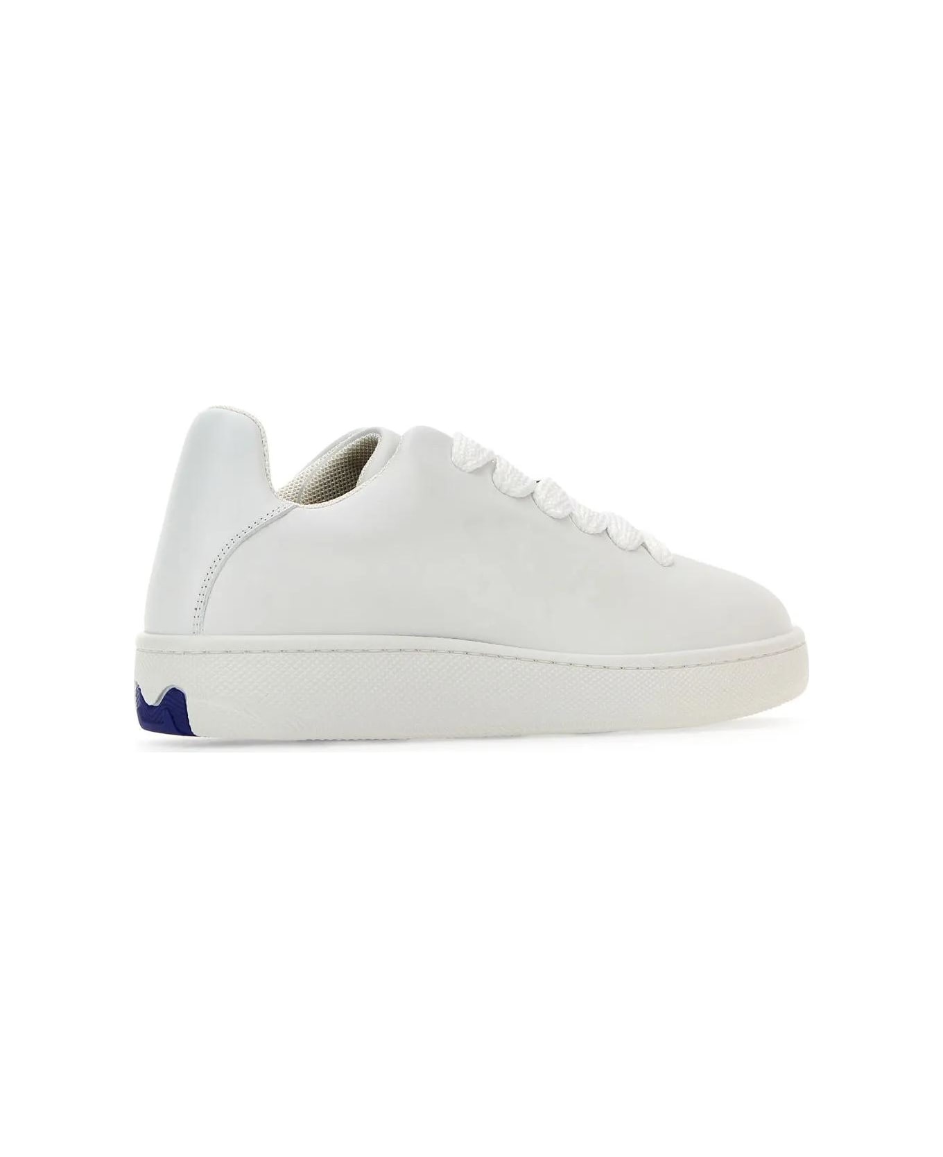 White Leather Box Sneakers - 3