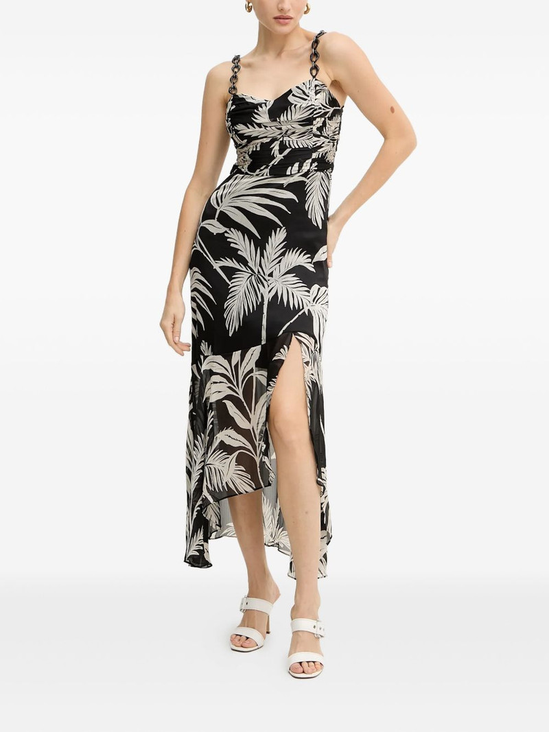 chain-strap floral-pattern midi dress 1
