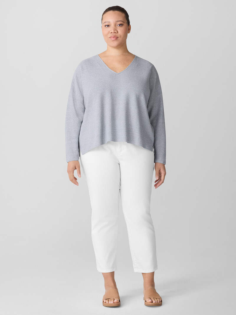 Organic Linen Cotton V-Neck Top 6