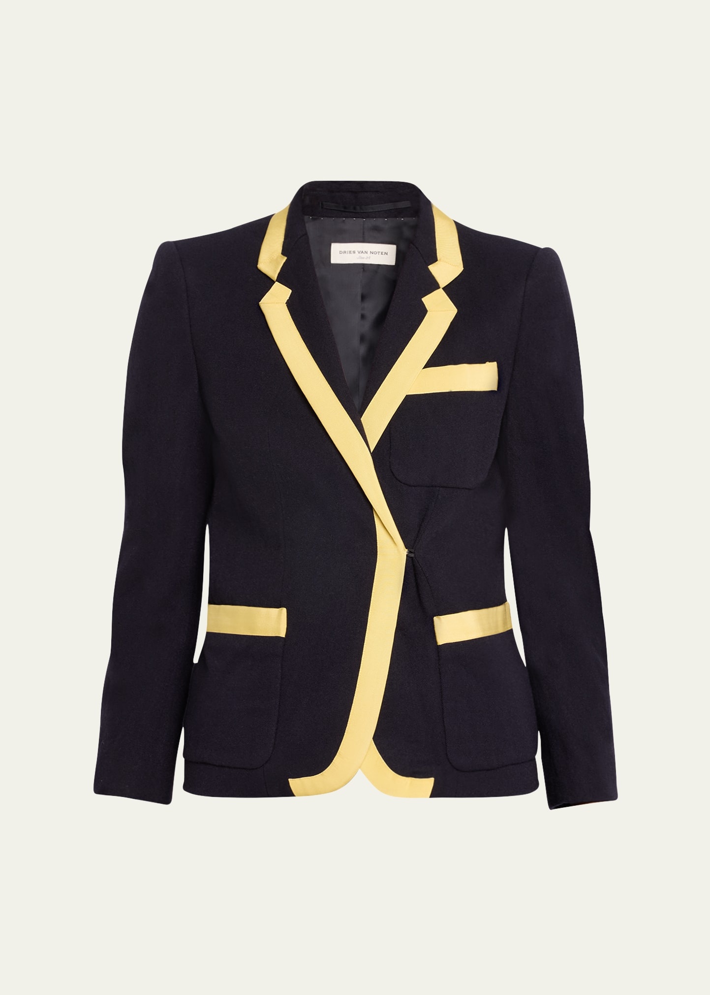 Bessie Tape Trim Wool Blazer - 1