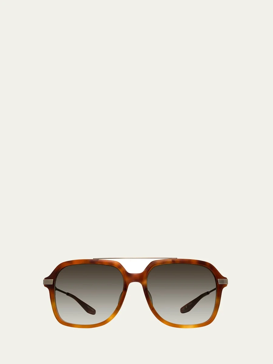 D. Ellis Havana Zyl & Titanium Aviator Sunglasses - 1