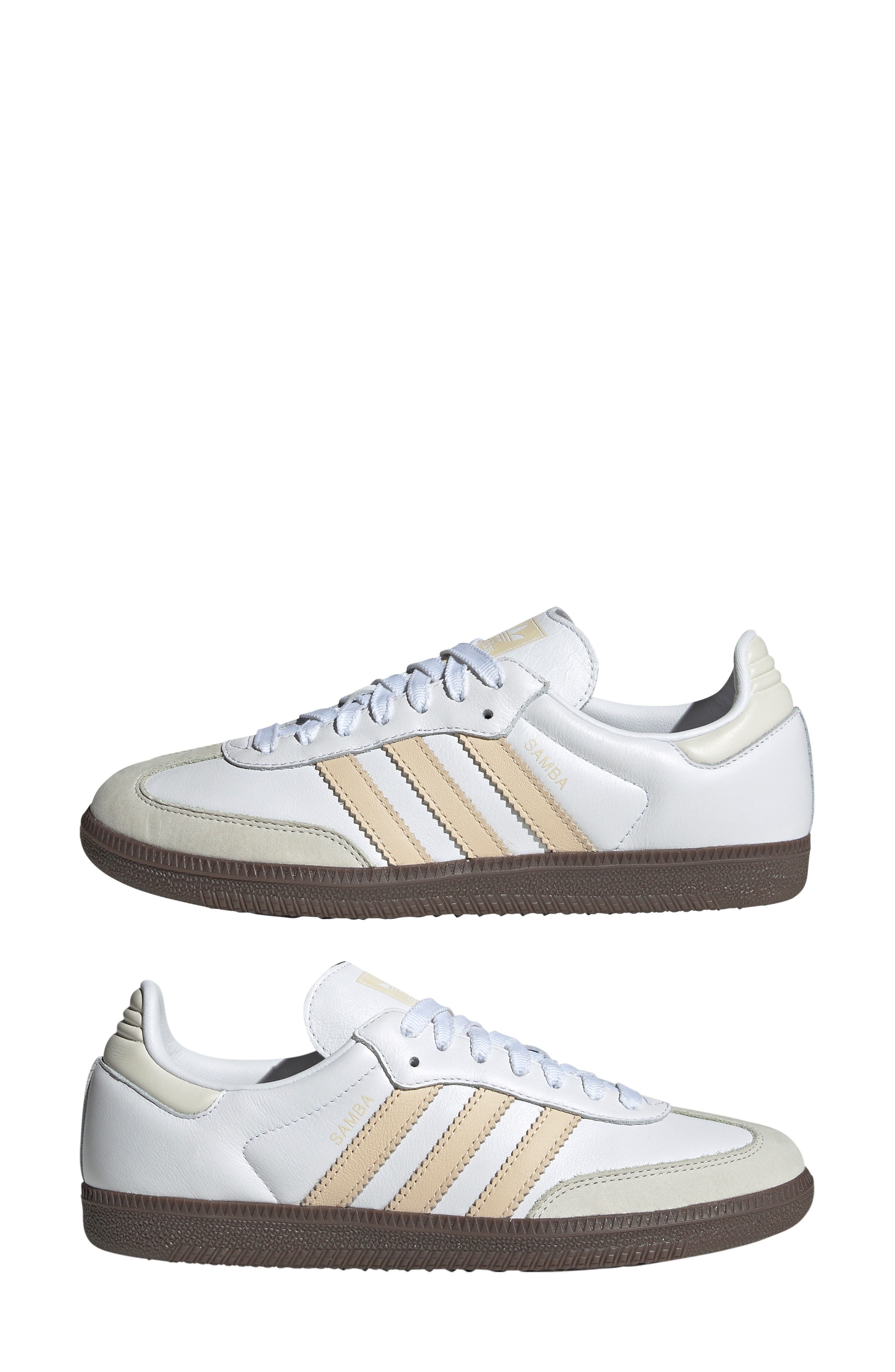 adidas Samba OG Sneaker in White/Sand Strata/Off White at Nordstrom - 9