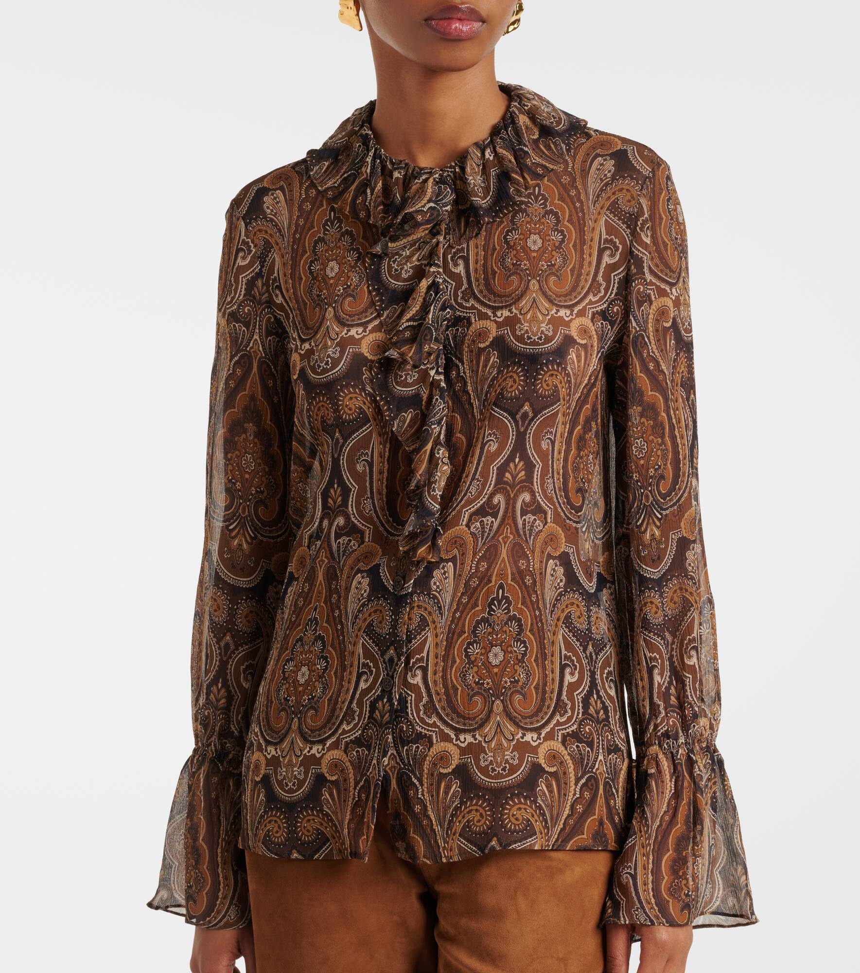 Cecily paisley silk chiffon blouse - 6